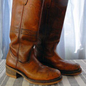 Women's Vintage Distressed Leather Campus Boots US Sz 6 M